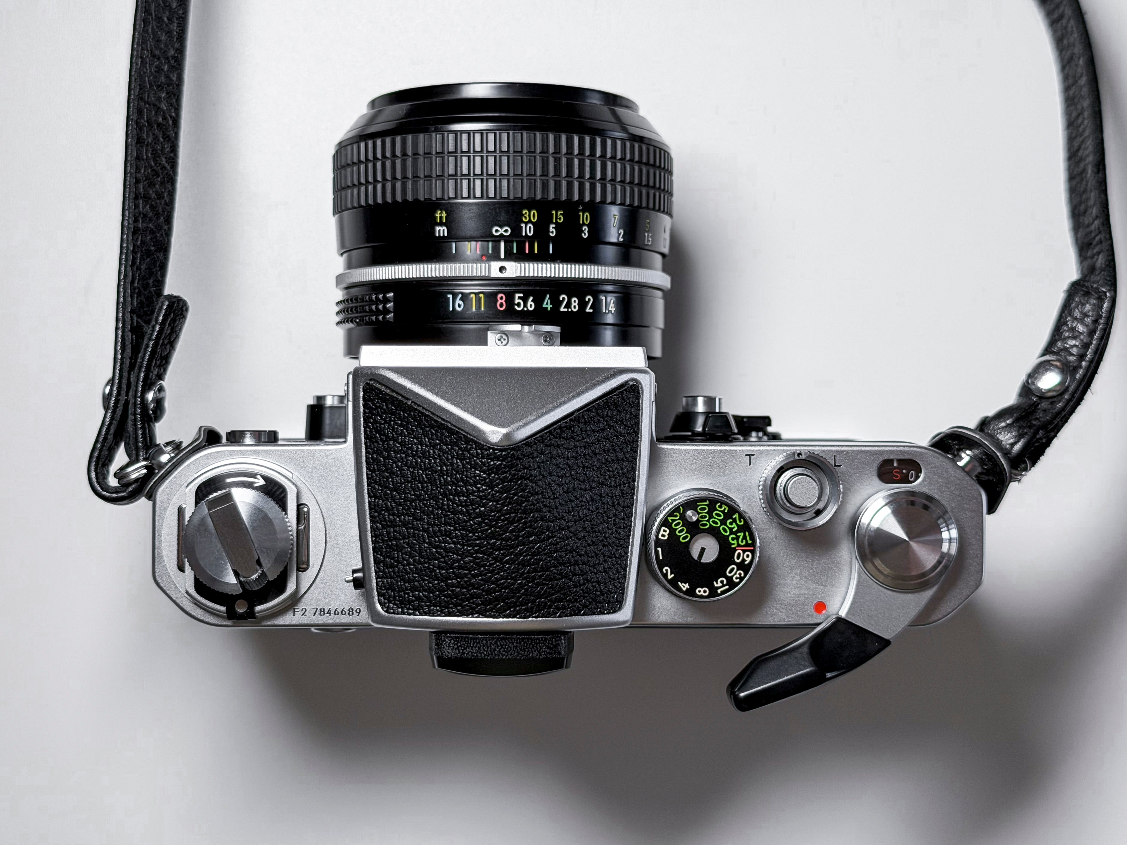 Nikon F2 + 50mm f/1.4 Nikkor AI-S + Pronto Leather Case - Excellent, Film Tested