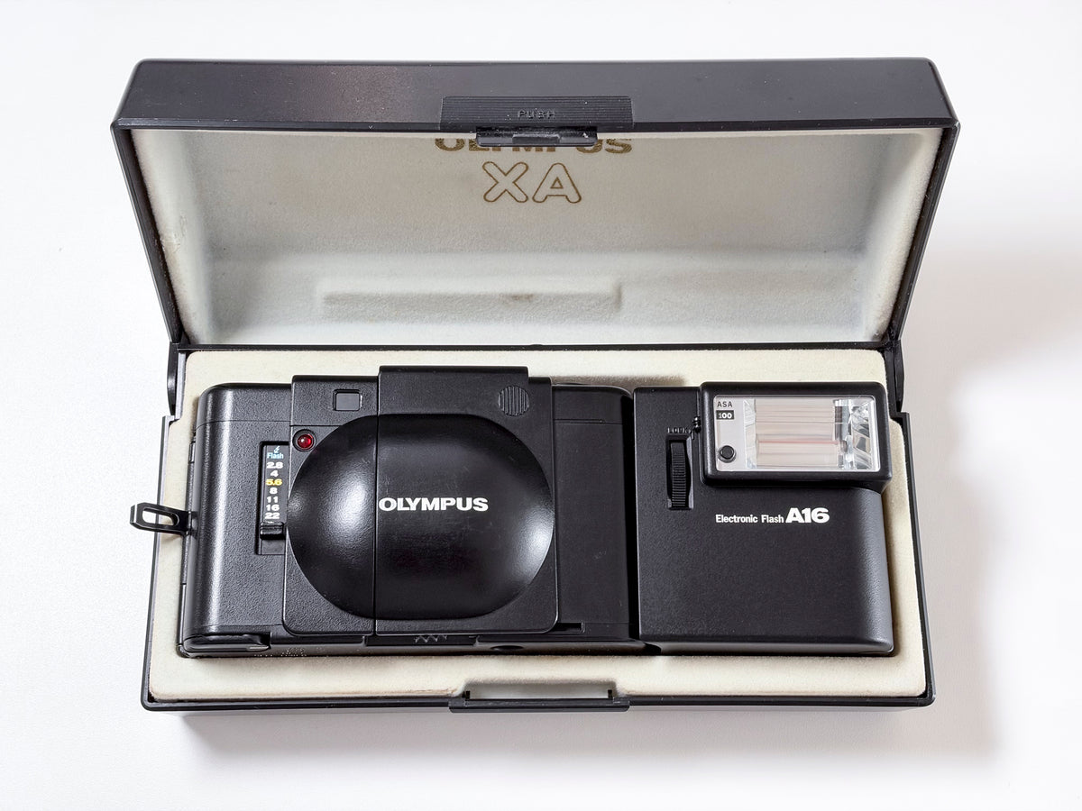 Olympus XA 35mm Film Camera Rangefinder + A16 Flash - Excellent and Tested