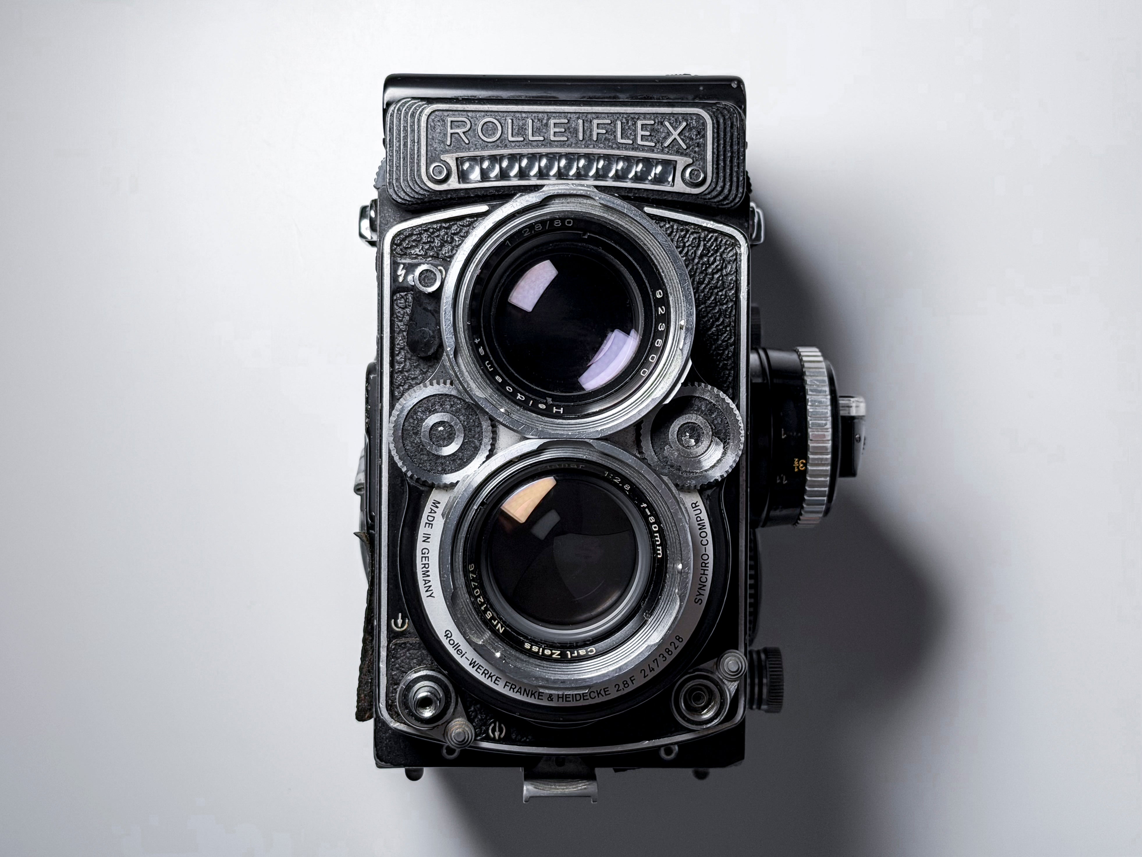 Rolleiflex 2.8F White Face Medium Format 120 Film - Tested