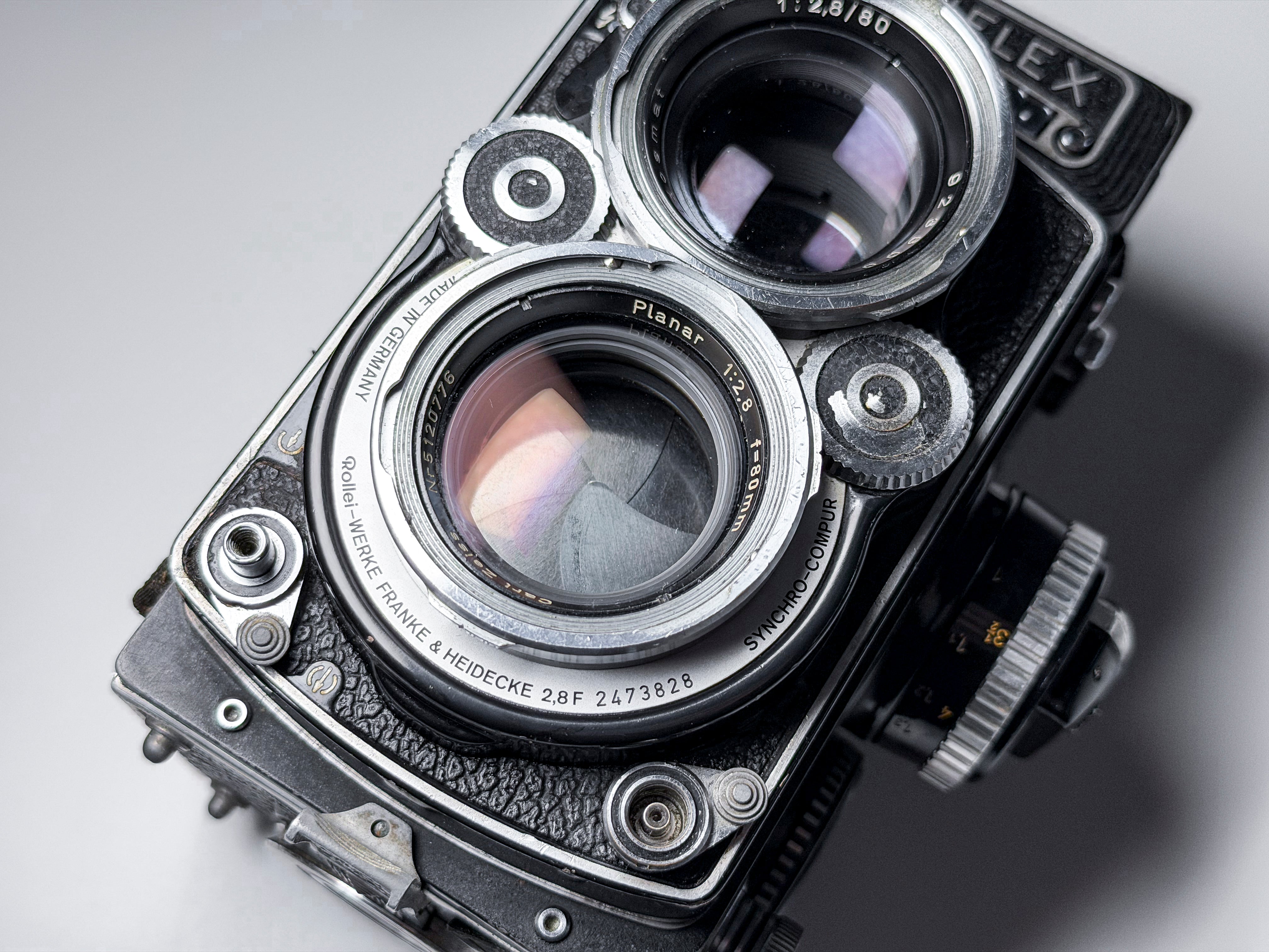 Rolleiflex 2.8F White Face Medium Format 120 Film - Tested