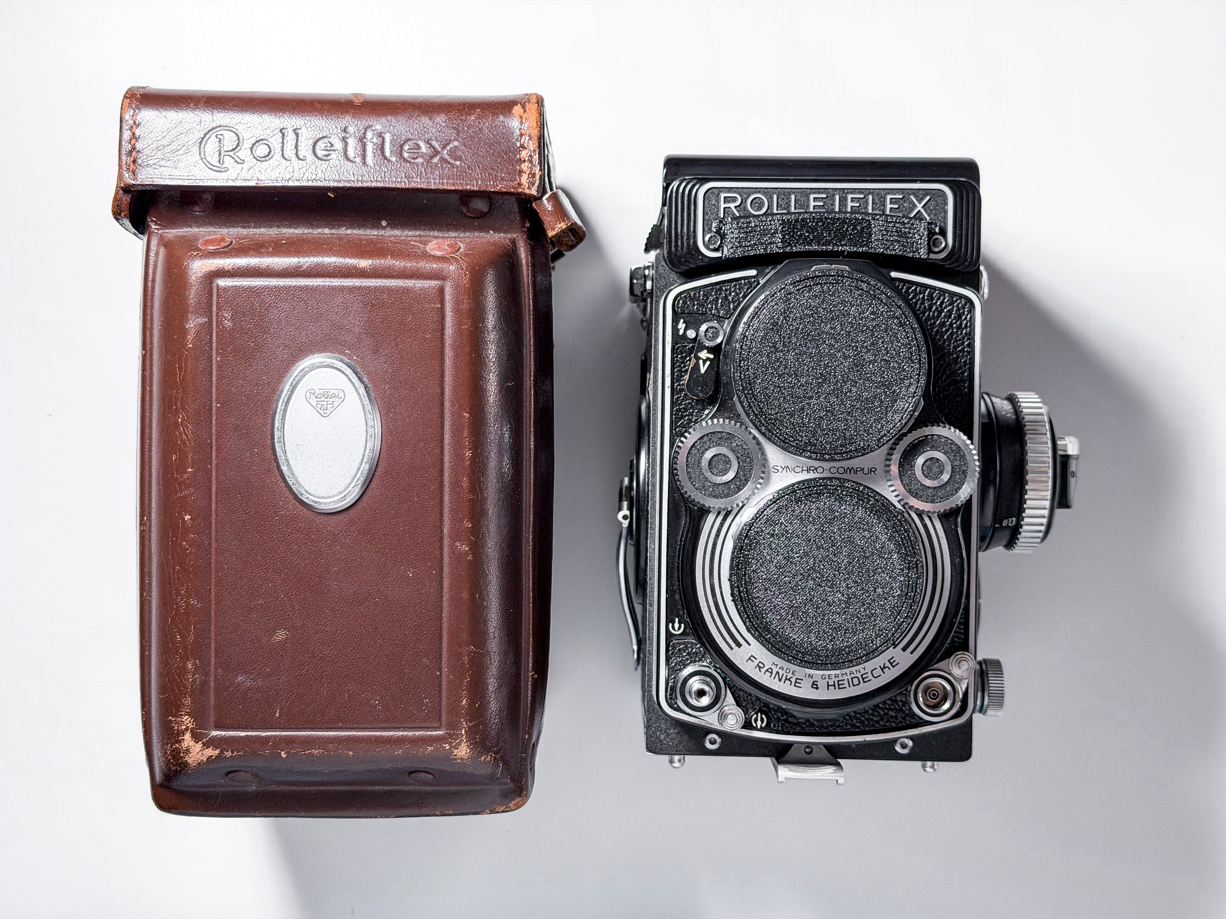 Rolleiflex 3.5F Xenotar 120 Film Camera + Case, Hood - Working, Read Description