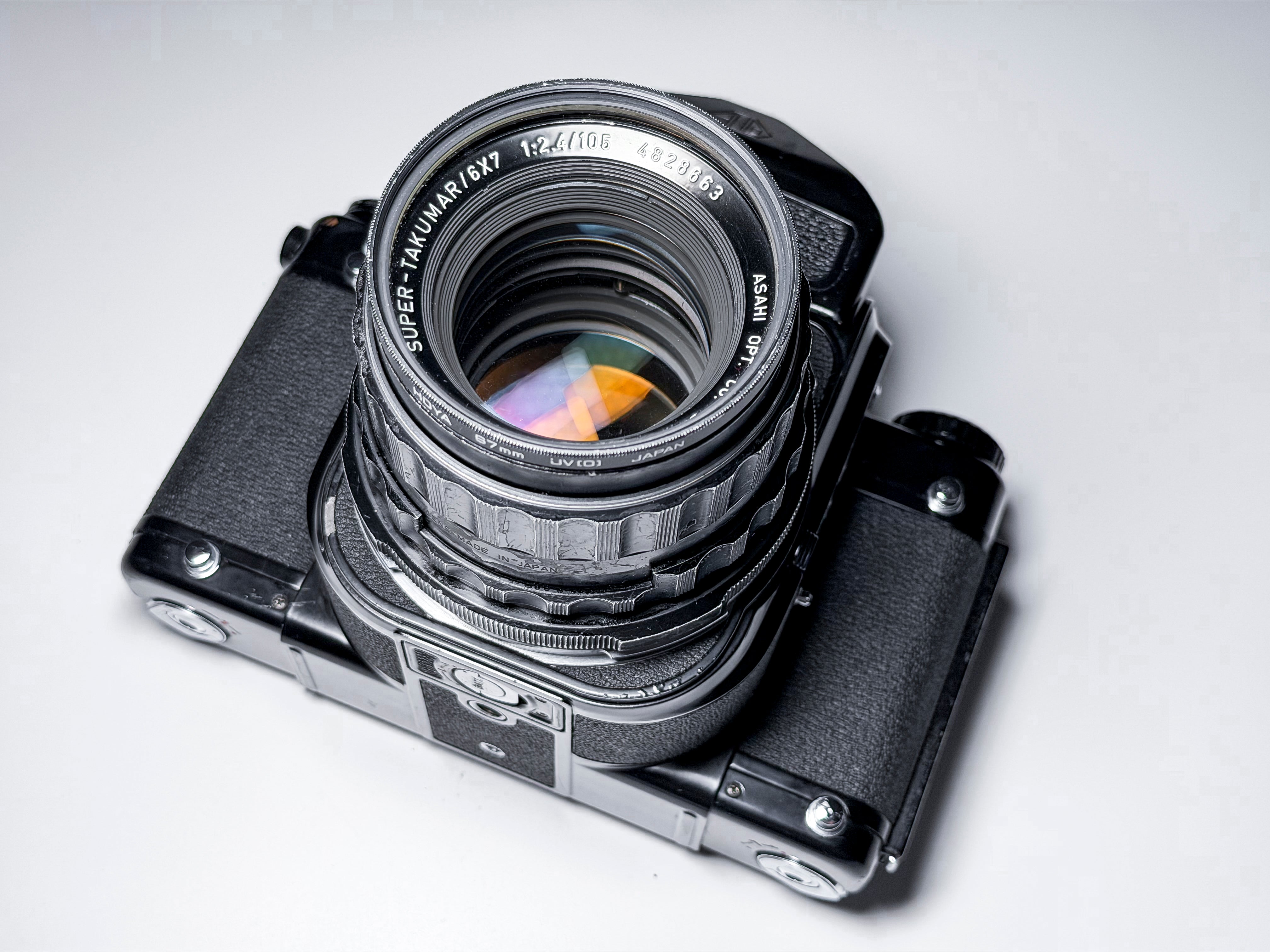 Pentax 67 MLU + 105mm f/2.4 120 Film SLR + Rare Case - Perfectly Working 6x7