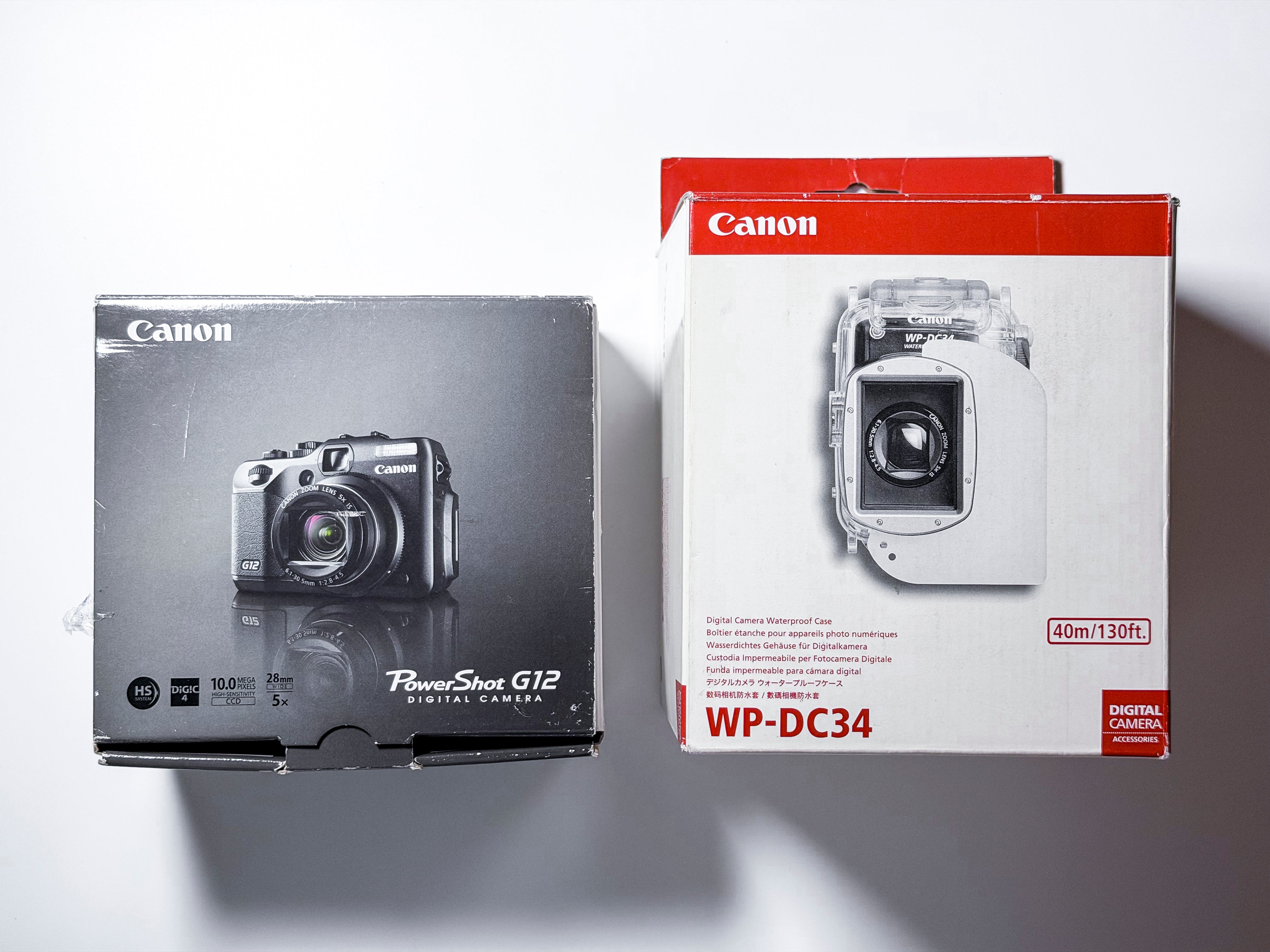 Canon G12 Powershot CCD + Waterproof Case - Excellent 1 Year Warranty
