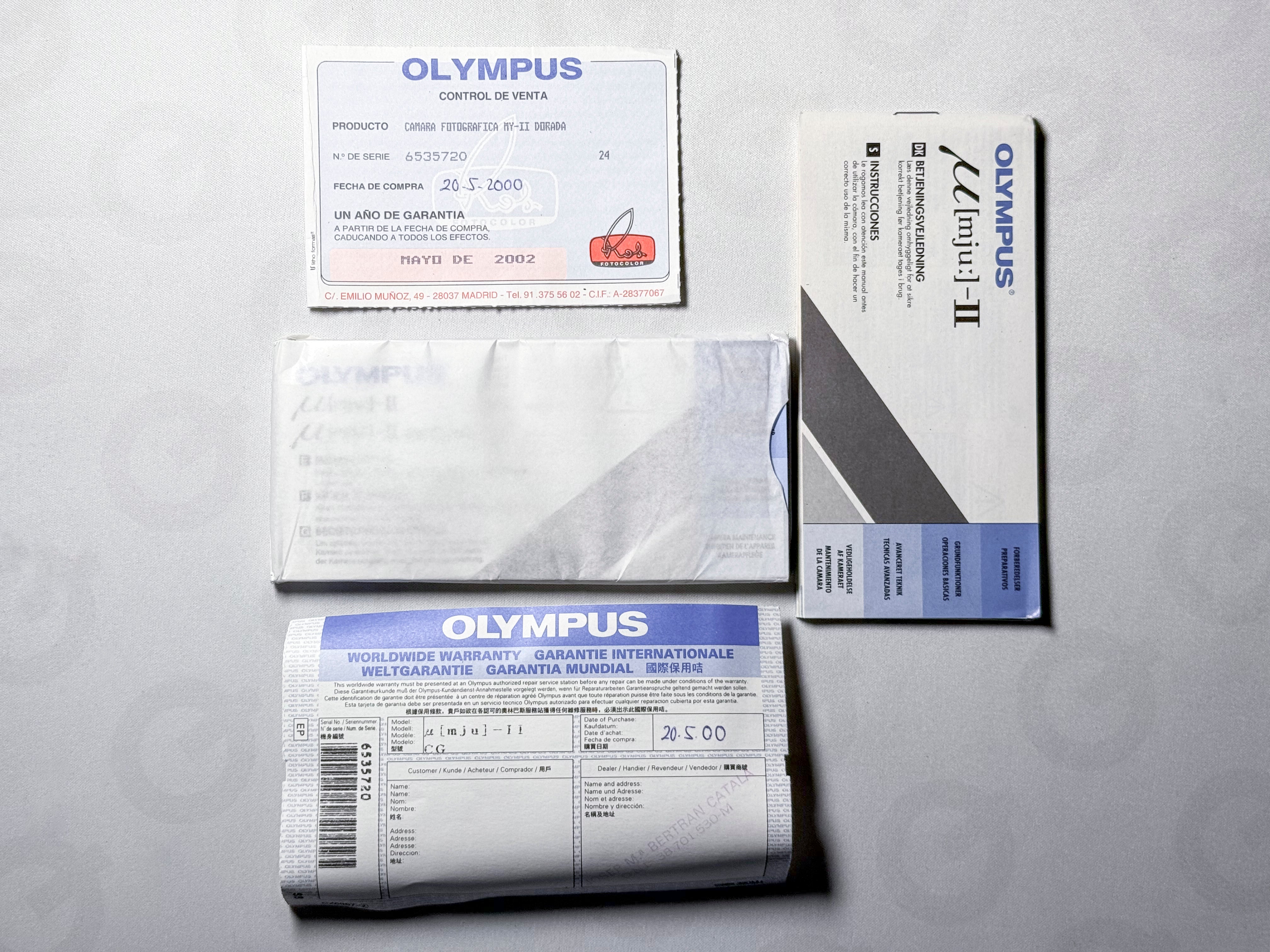 Rare! Olympus Mju II 35mm Film Camera Stylus Epic - Box and Papers, Near Mint