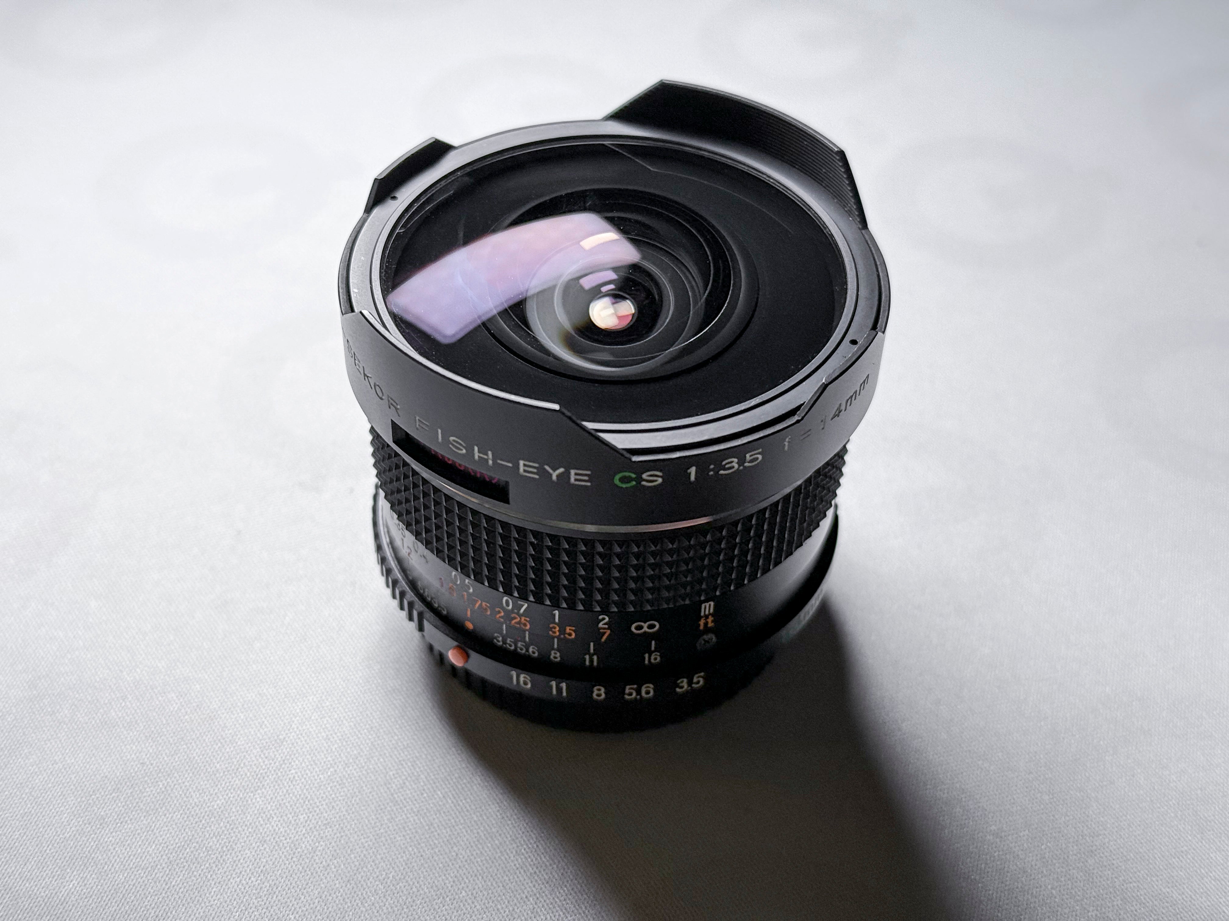 ULTRA RARE - Mamiya Sekor CS 14mm f/3.5 Fisheye Lens with filters - Near Mint