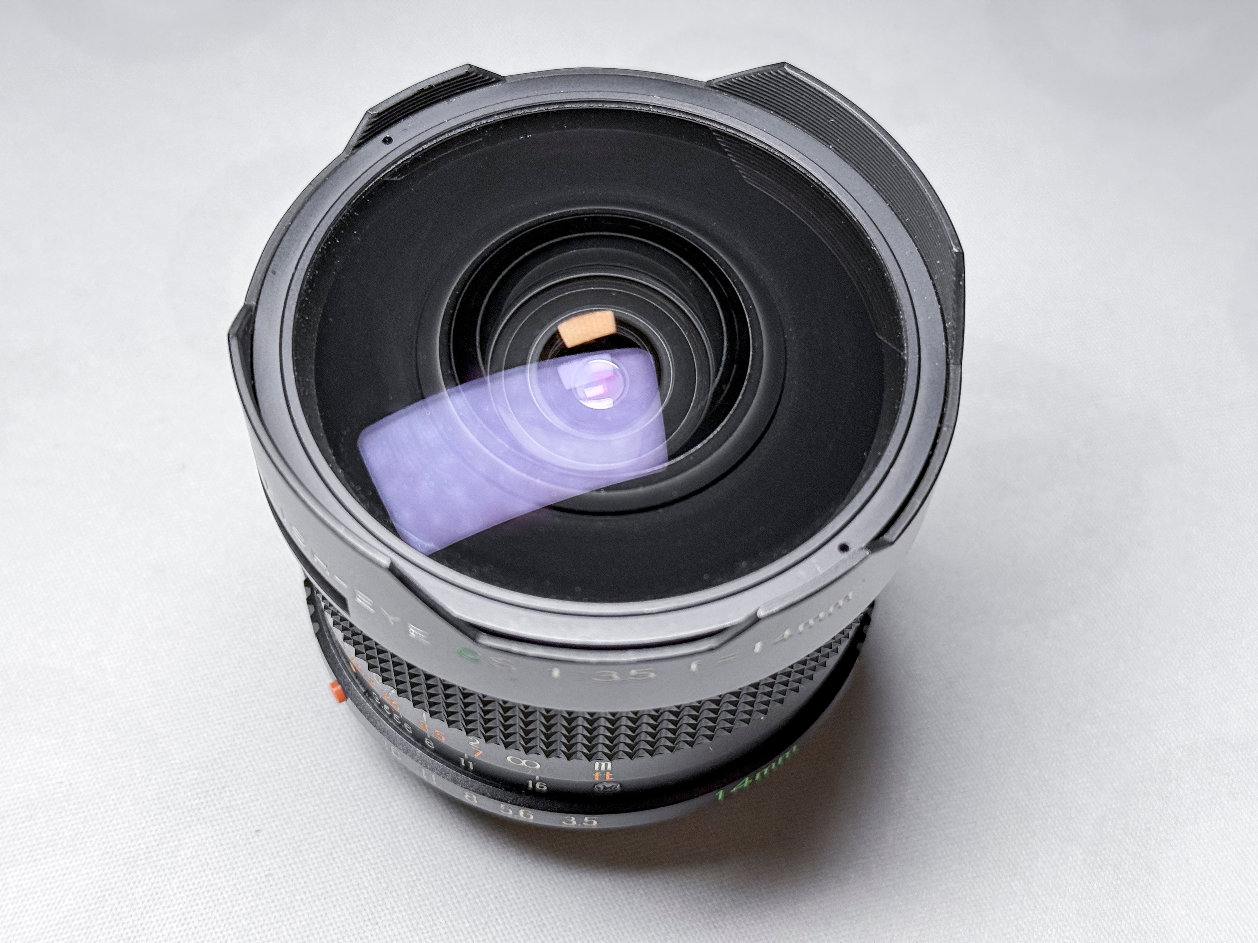 ULTRA RARE - Mamiya Sekor CS 14mm f/3.5 Fisheye Lens with filters - Near Mint