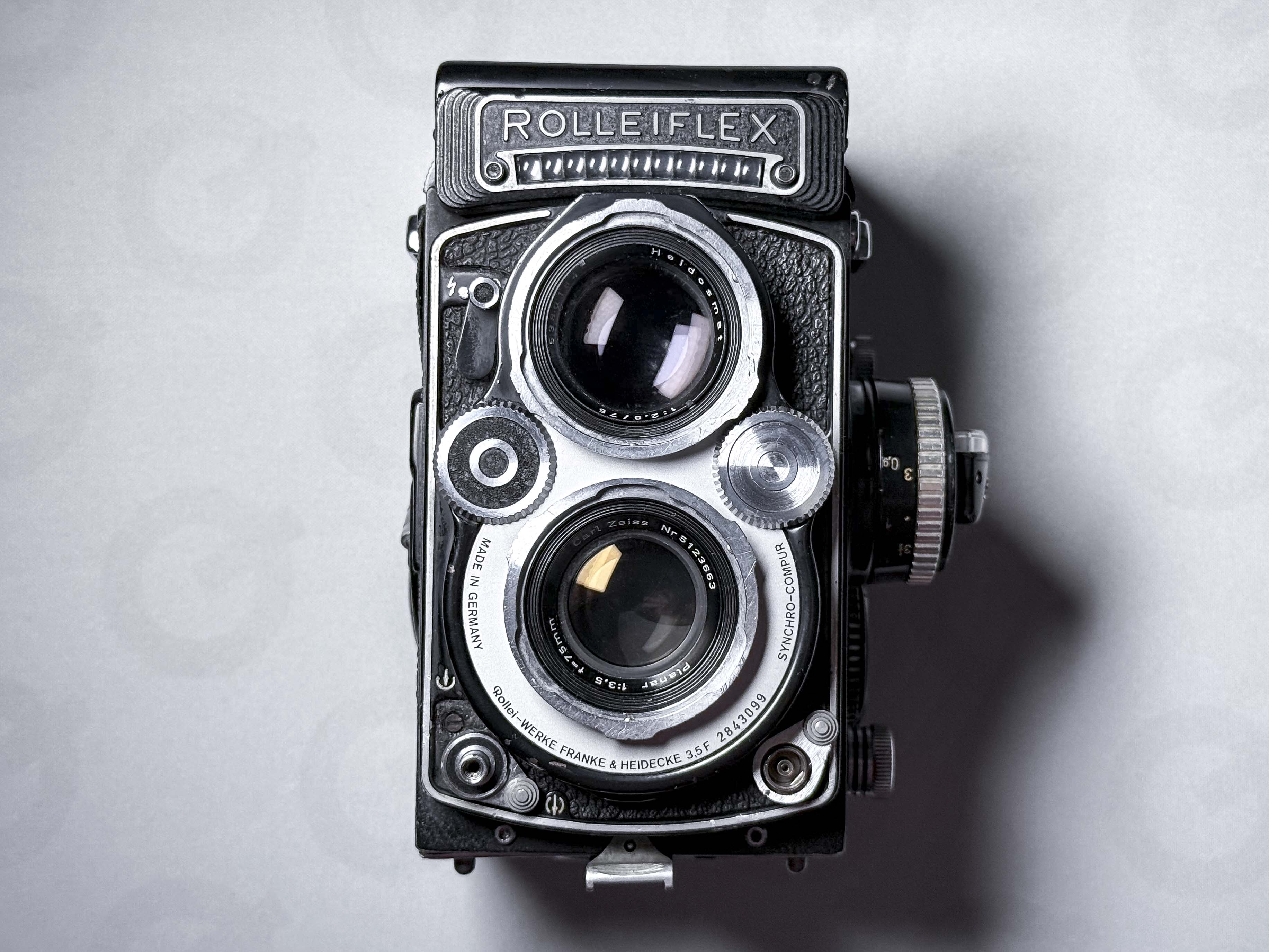Rolleiflex White Face 3.5F Planar Pellicola Medio Formato TLR - Perfettamente Funzionante