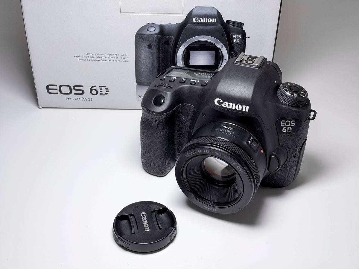 Canon EOS 6D + 50mm STM Full Frame DSLR - 1 Year Warranty, New, Only 100 shutter
