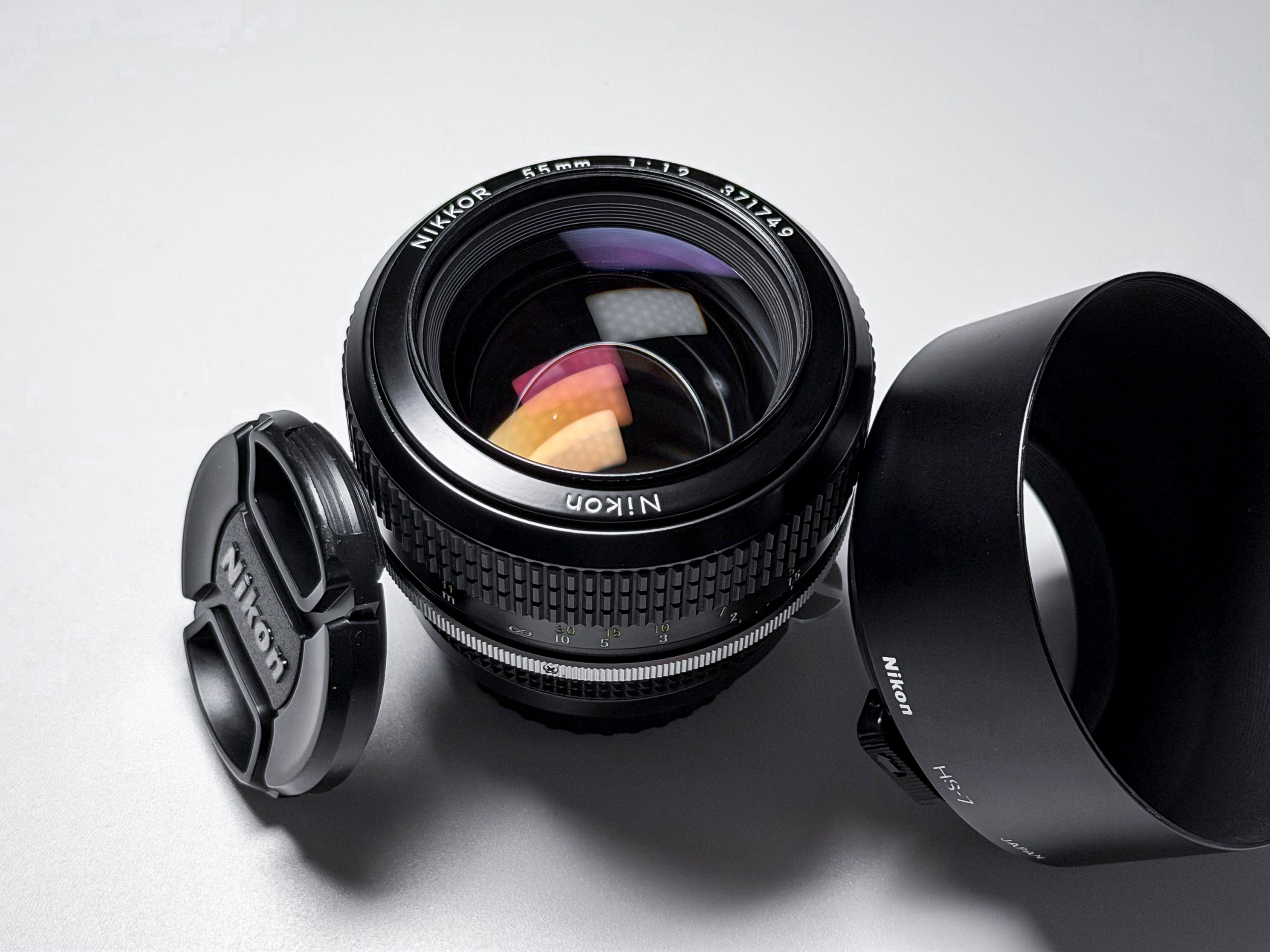 Nikon Nikkor 55mm f/1.2 AI F Mount Lens with Hood - Excellent, Read