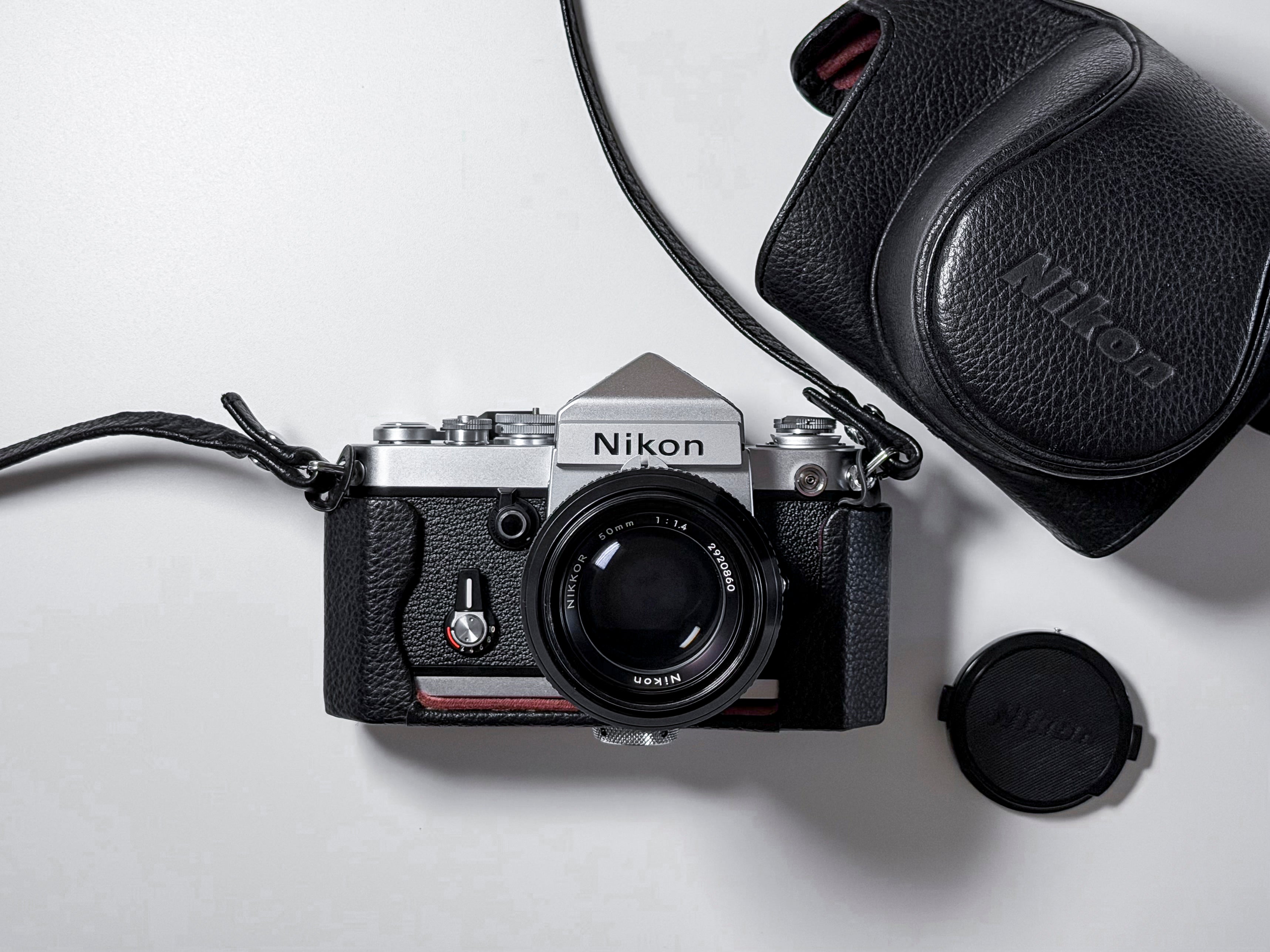 Nikon F2 + 50mm f/1.4 Nikkor AI-S + Pronto Leather Case - Excellent, Film Tested