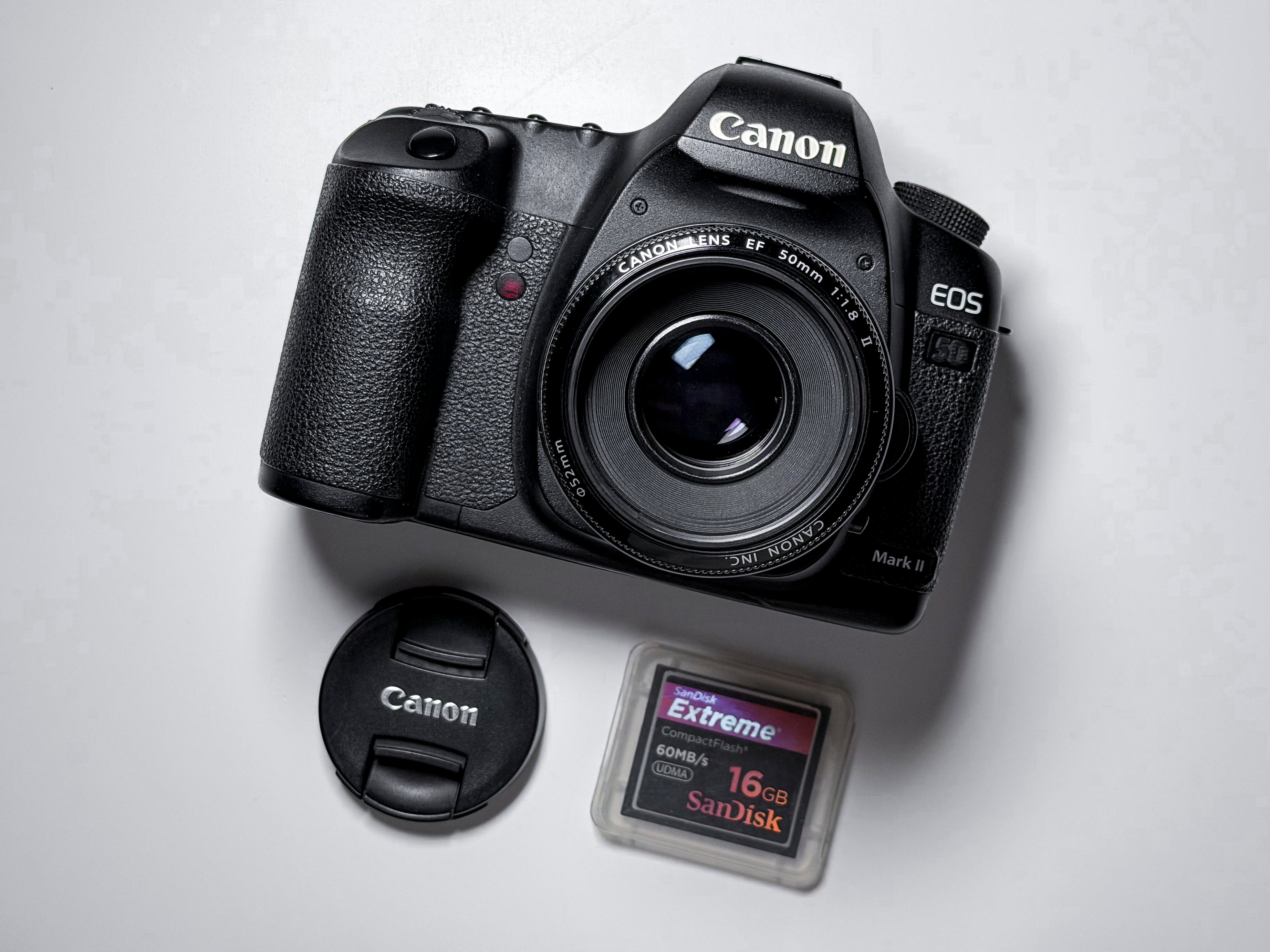 Canon 5D Mark II + 50mm f/1.8 EOS DSLR Full Frame - 1 Year Warranty, Excellent