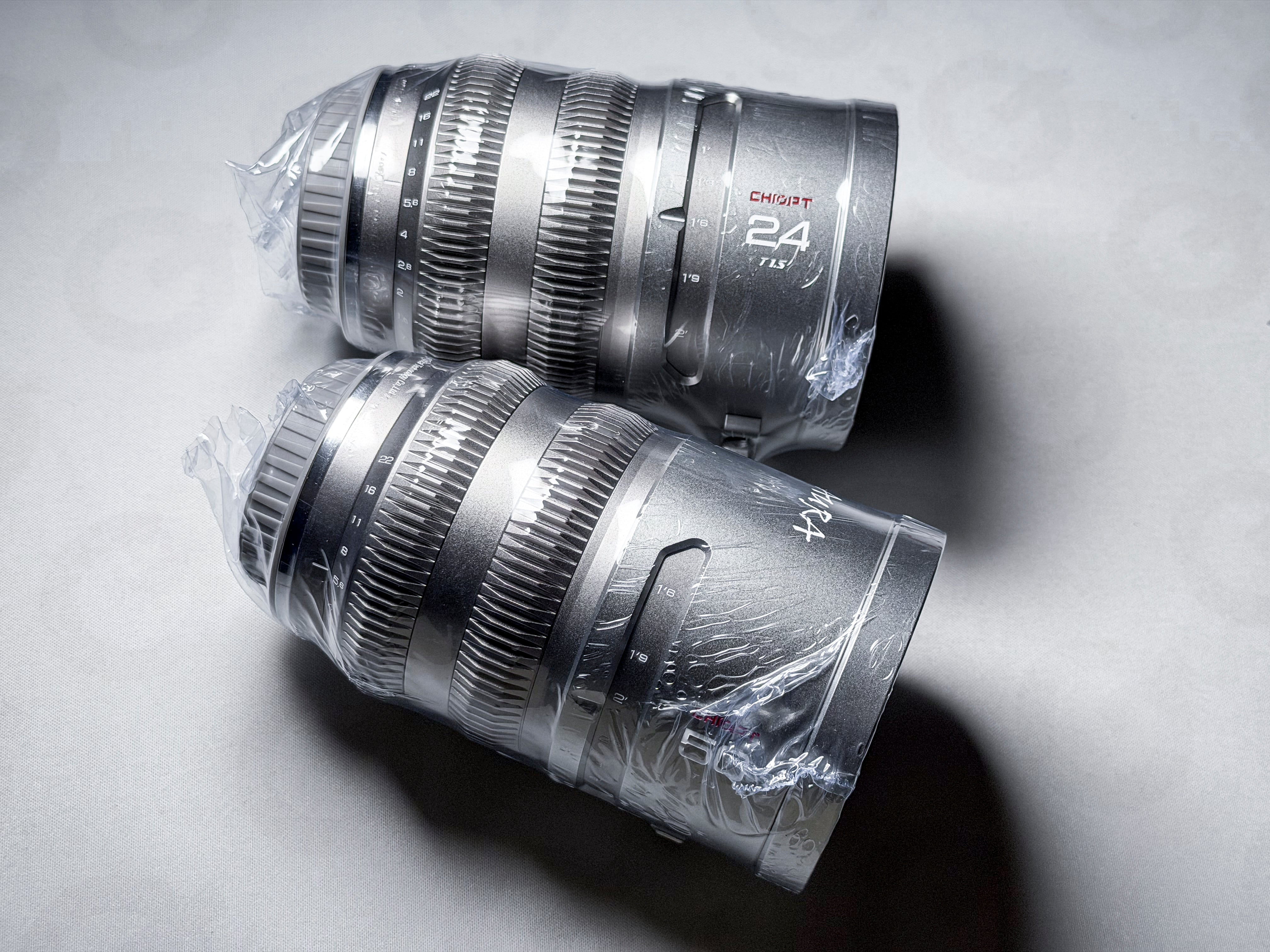 Chiopt Aura Cine Lenses Set 24mm + 50mm for Sony E Full Frame - Mint 50% off