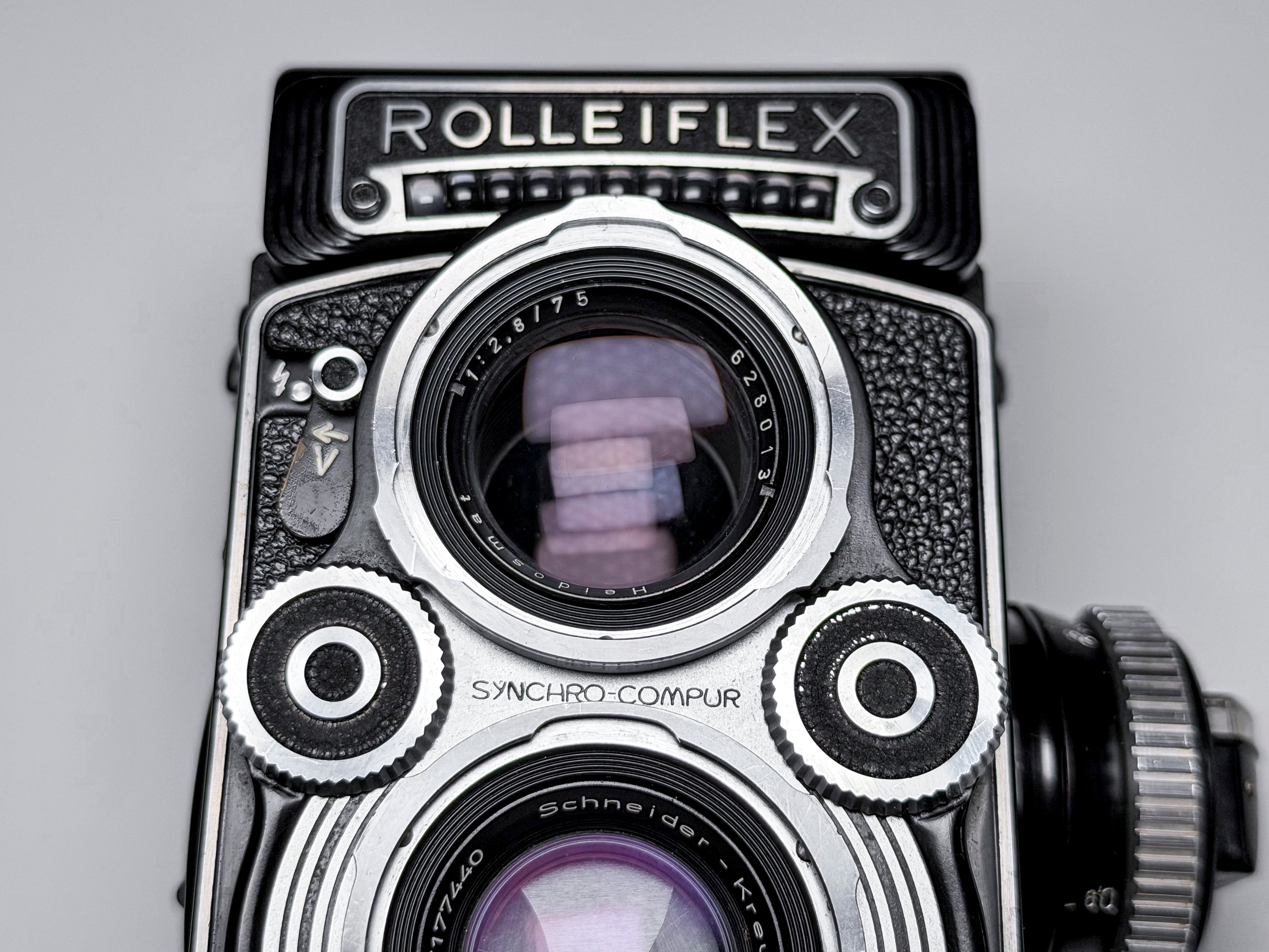 Rolleiflex 3.5F Xenotar 120 Film Camera + Case, Hood - Working, Read D