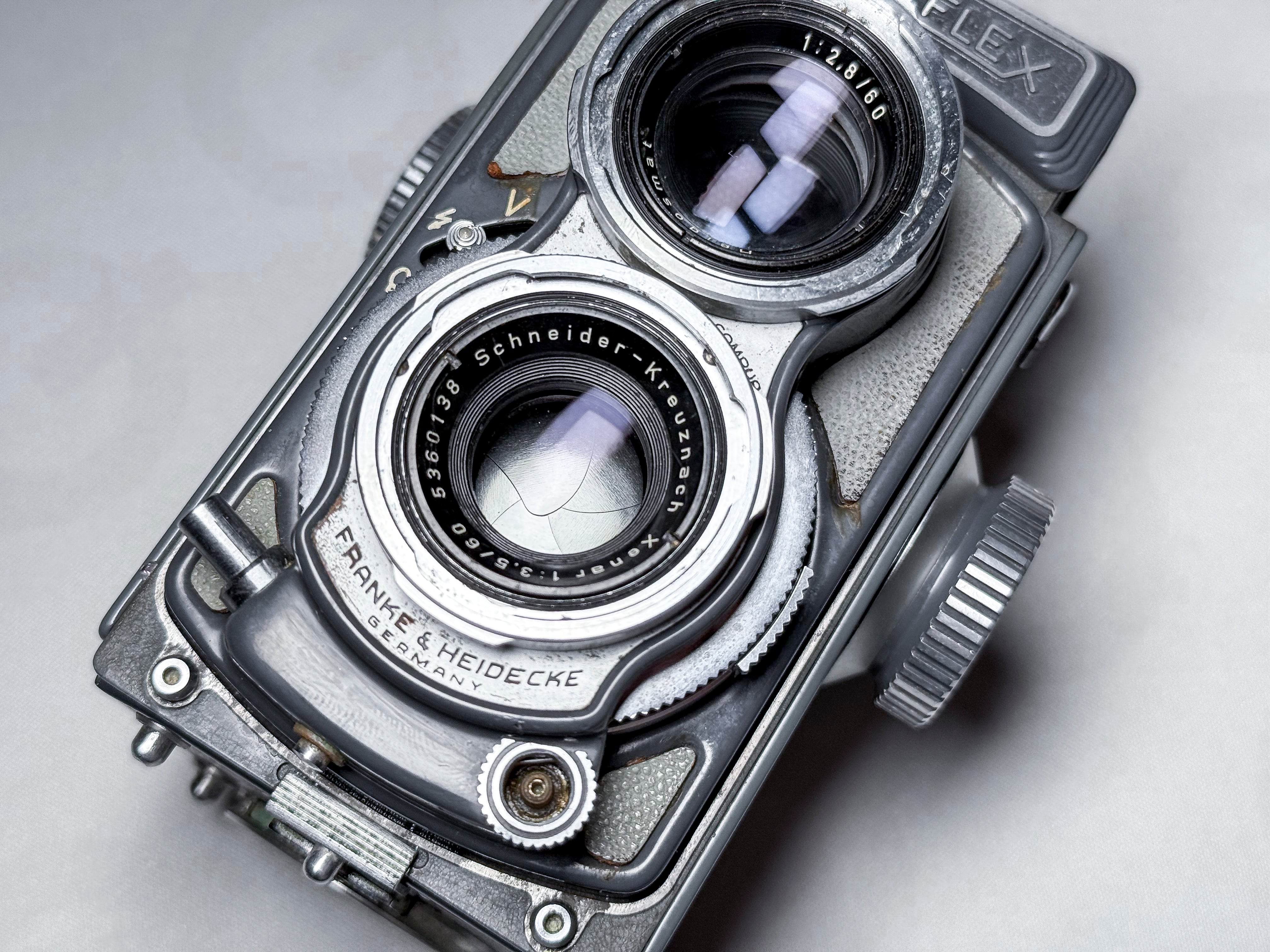 Rolleiflex 4x4 Baby 60mm Zeiss Tessar with Spool - Perfectly Working